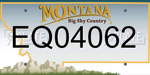 EQ04062 Montana License Plate