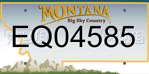 EQ04585 Montana License Plate
