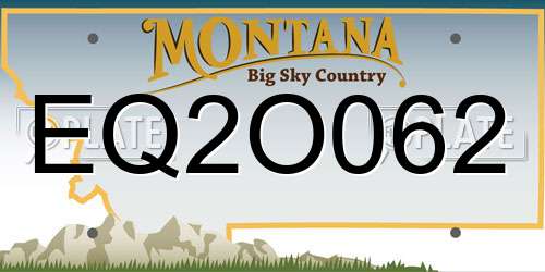 EQ2O062 Montana License Plate