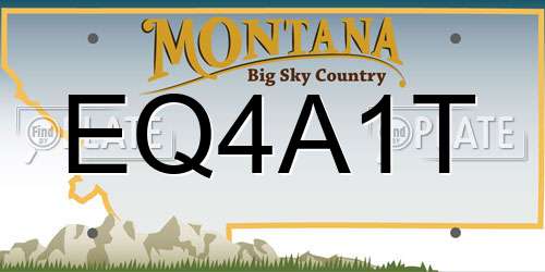 EQ4A1T Montana License Plate