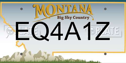 EQ4A1Z Montana License Plate