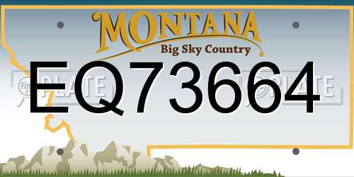 EQ73664 Montana License Plate