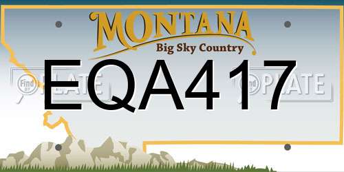 EQA417 Montana License Plate