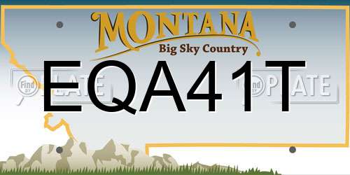 EQA41T Montana License Plate