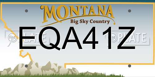 EQA41Z Montana License Plate