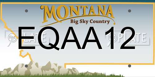 EQAA12 Montana License Plate