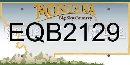 EQB2129 Montana License Plate