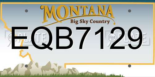 EQB7129 Montana License Plate