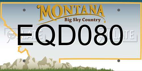 EQD080 Montana License Plate