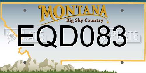 EQD083 Montana License Plate