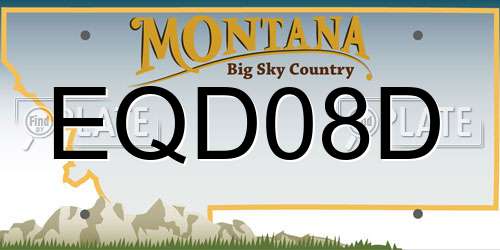 EQD08D Montana License Plate