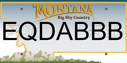 EQDABBB Montana License Plate