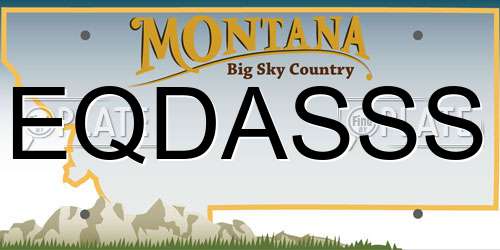 EQDASSS Montana License Plate