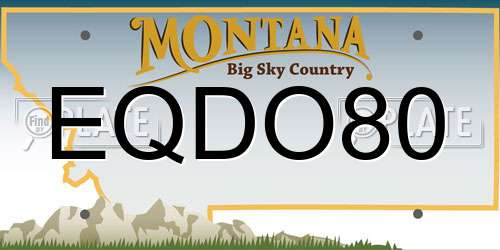 EQDO80 Montana License Plate