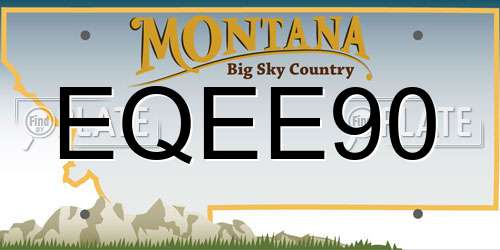 EQEE90 Montana License Plate