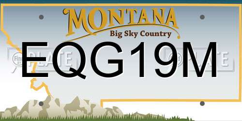 EQG19M Montana License Plate