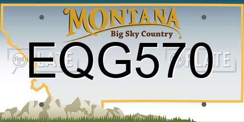 EQG570 Montana License Plate
