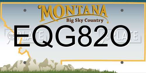 EQG82O Montana License Plate