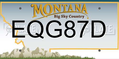 EQG87D Montana License Plate