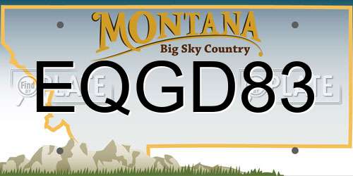 EQGD83 Montana License Plate