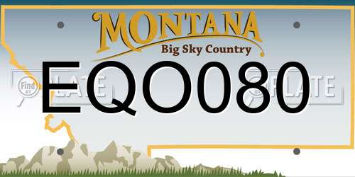 EQO080 Montana License Plate
