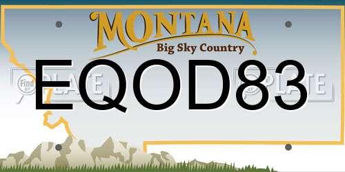 EQOD83 Montana License Plate