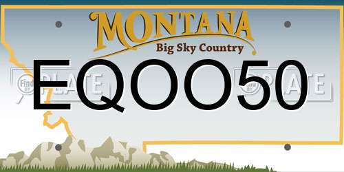 EQOO50 Montana License Plate