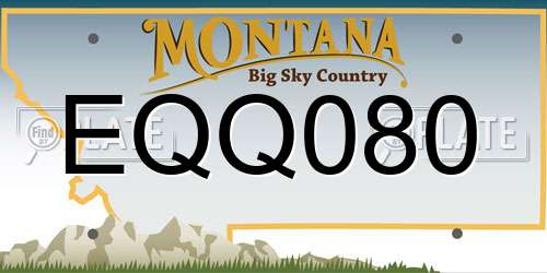 EQQ080 Montana License Plate