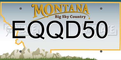 EQQD50 Montana License Plate