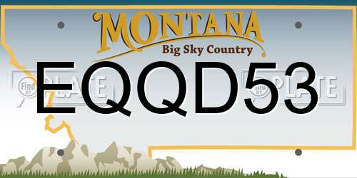 EQQD53 Montana License Plate