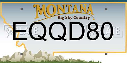 EQQD80 Montana License Plate