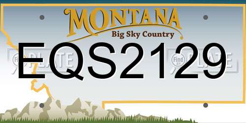 EQS2129 Montana License Plate