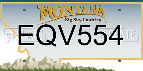 EQV554 Montana License Plate