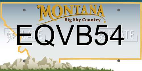 EQVB54 Montana License Plate