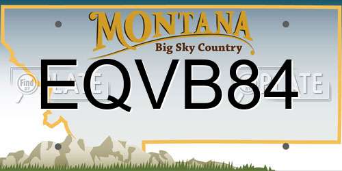 EQVB84 Montana License Plate