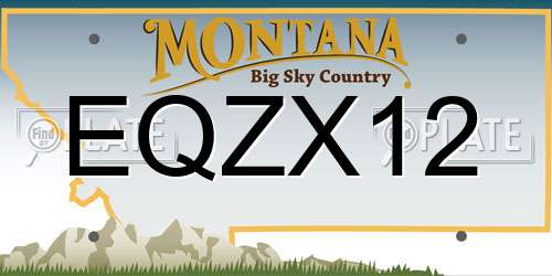 EQZX12 Montana License Plate