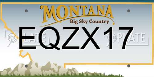 EQZX17 Montana License Plate