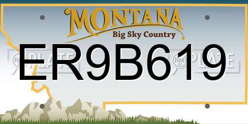 ER9B619 Montana License Plate