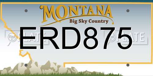 ERD875 Montana License Plate