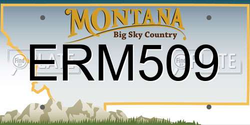 ERM509 Montana License Plate