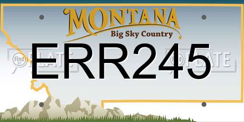 ERR245 Montana License Plate