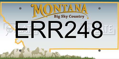 ERR248 Montana License Plate