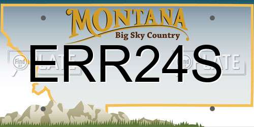 ERR24S Montana License Plate