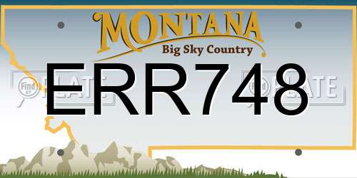ERR748 Montana License Plate