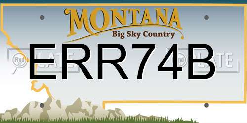 ERR74B Montana License Plate