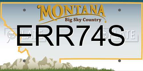 ERR74S Montana License Plate