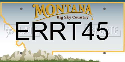ERRT45 Montana License Plate