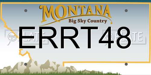 ERRT48 Montana License Plate