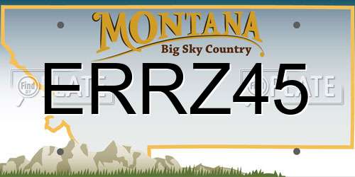ERRZ45 Montana License Plate