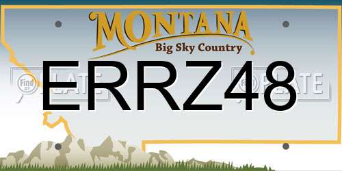 ERRZ48 Montana License Plate